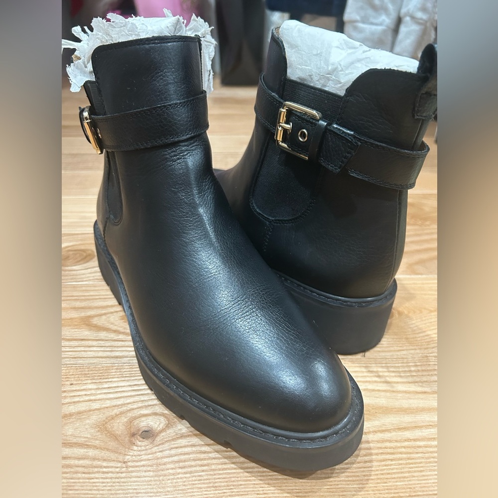 Black Franco Sarto Ankle boots with gold details